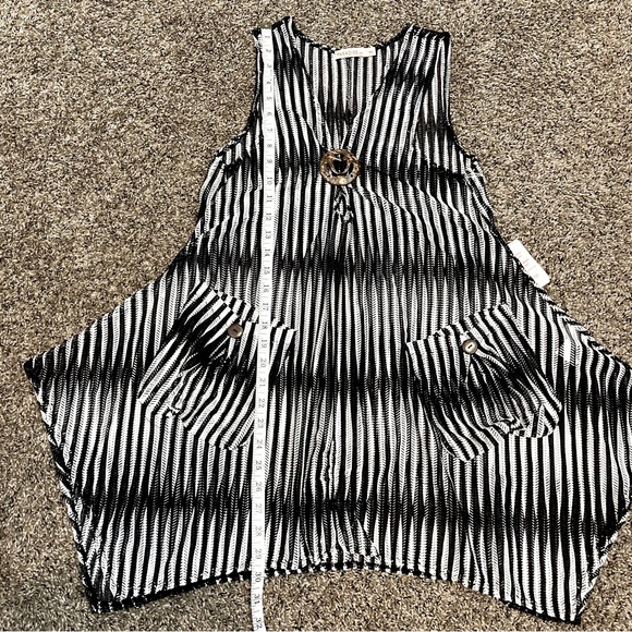 NWT Paradise USA Black & White Swimsuit Cover Up Sz M/L - Picture 4 of 7